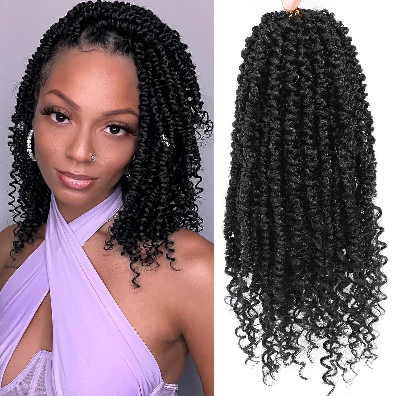 Graduated Color Passion  TwistChemical Fiber Dreadlocks Queen Ghana Locs Goddess Gypsy Hair African Braids Crochet Wig 1 B 8 inch [分类版本3]