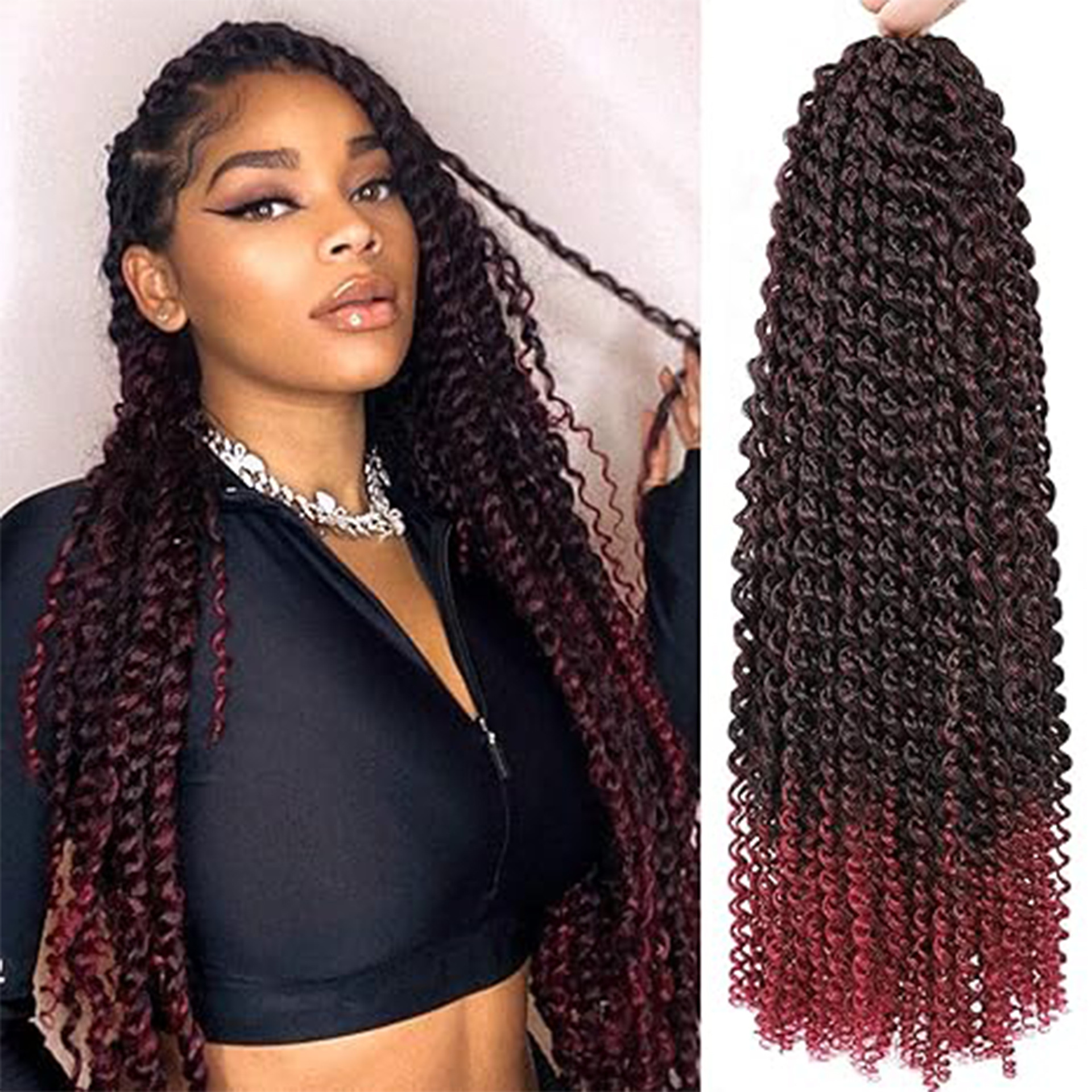 Afro Passion Twist Hair Twist Crochet Hair Twist Synthetic Fiber Crochet Hair Easy Braiding Extension Hair 1B# 10 inch