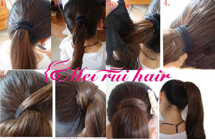 Magic tape corn tassel ponytail, magic tape corn silk long curly wig ponytail curly ponytail 1 B 22 inch