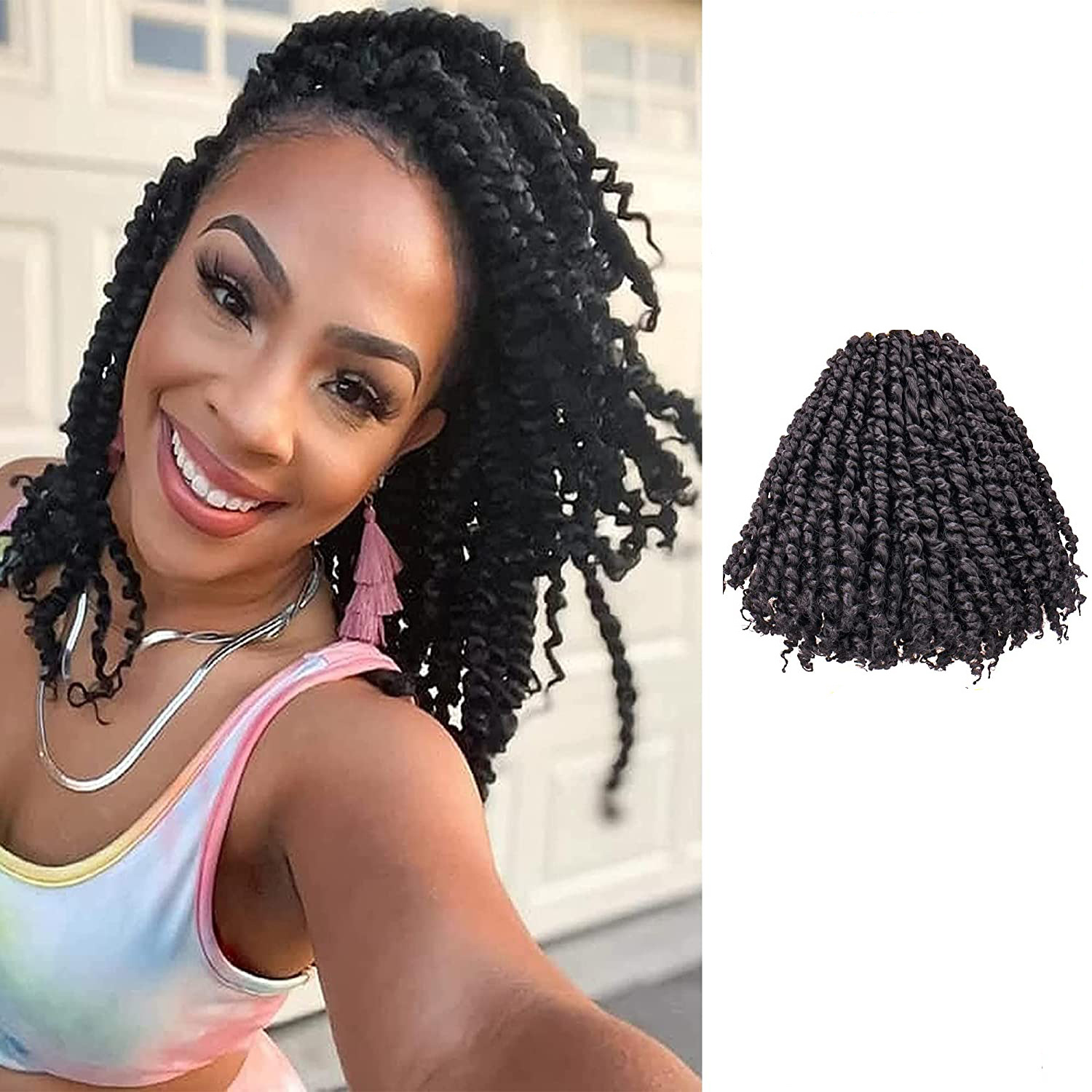 Synthetic hair wig with two braids and dirty braids dirty braids 10 inches butterfly Locs hook needle hair 1 10 inch
