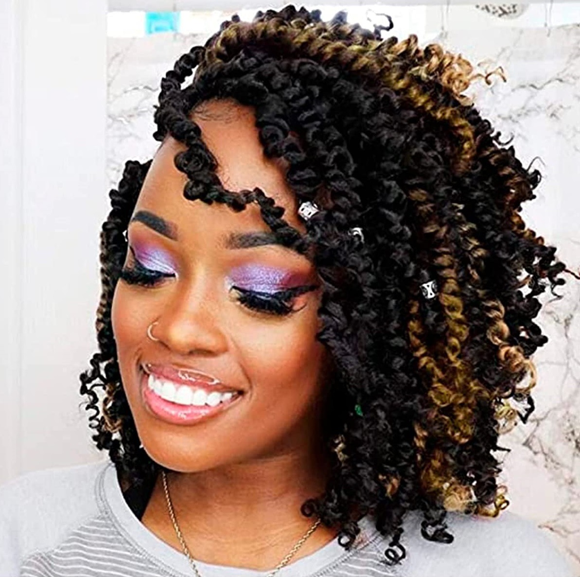 Synthetic hair wig with two braids and dirty braids dirty braids 10 inches butterfly Locs hook needle hair 1 10 inch
