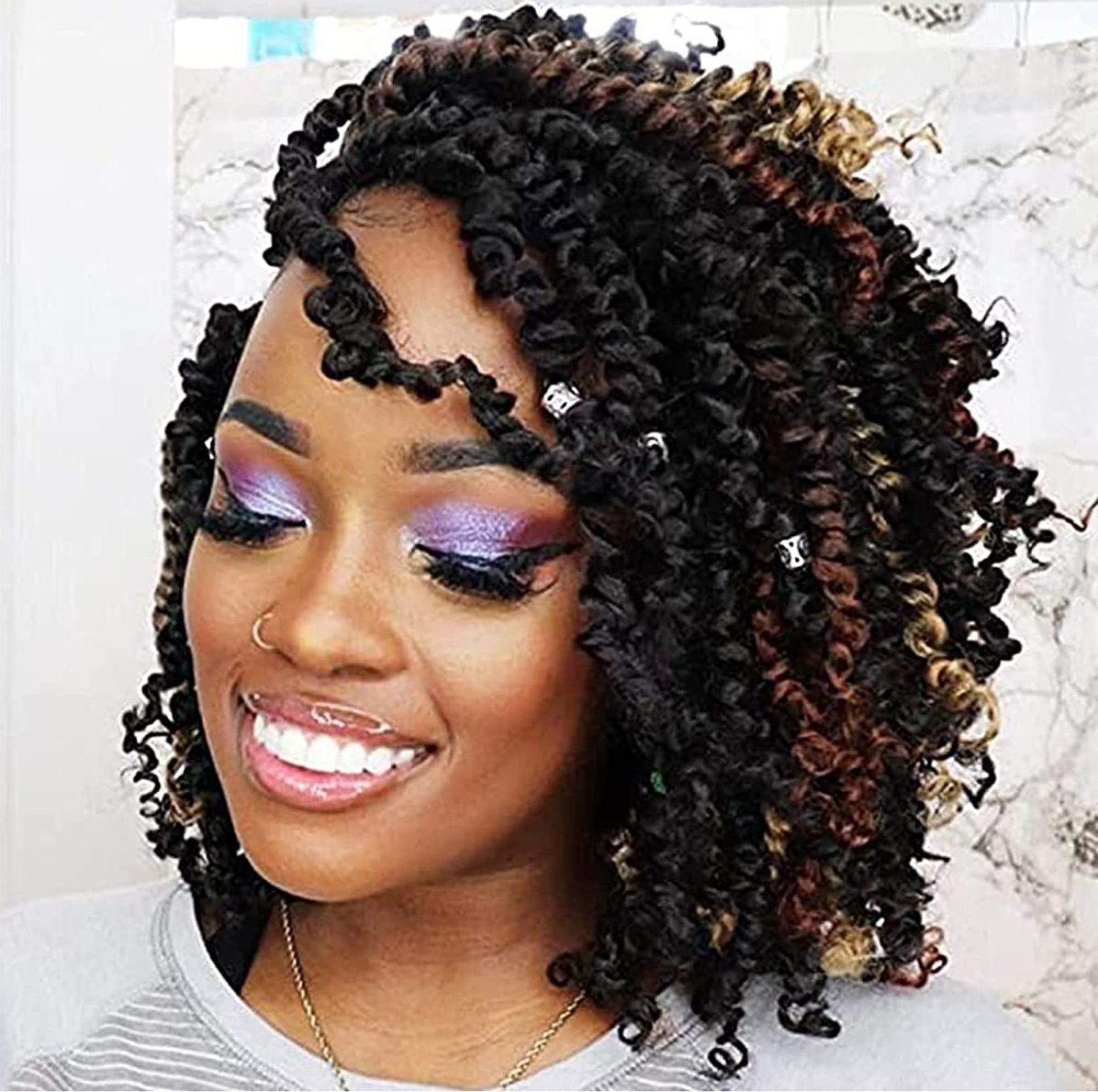 Synthetic hair wig with two braids and dirty braids dirty braids 10 inches butterfly Locs hook needle hair 1 10 inch