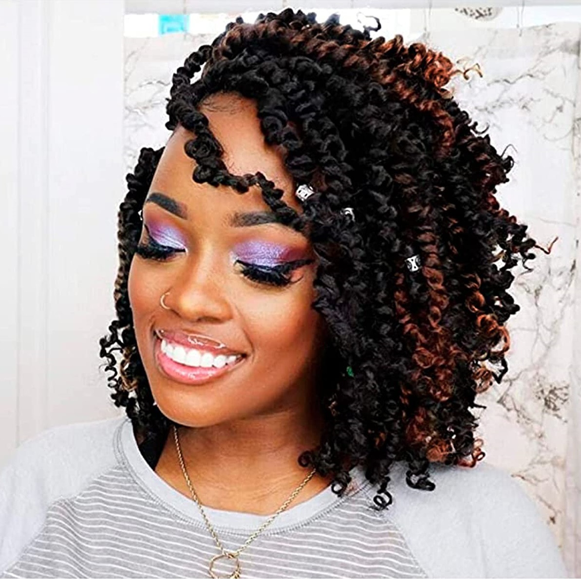 Synthetic hair wig with two braids and dirty braids dirty braids 10 inches butterfly Locs hook needle hair 1 10 inch