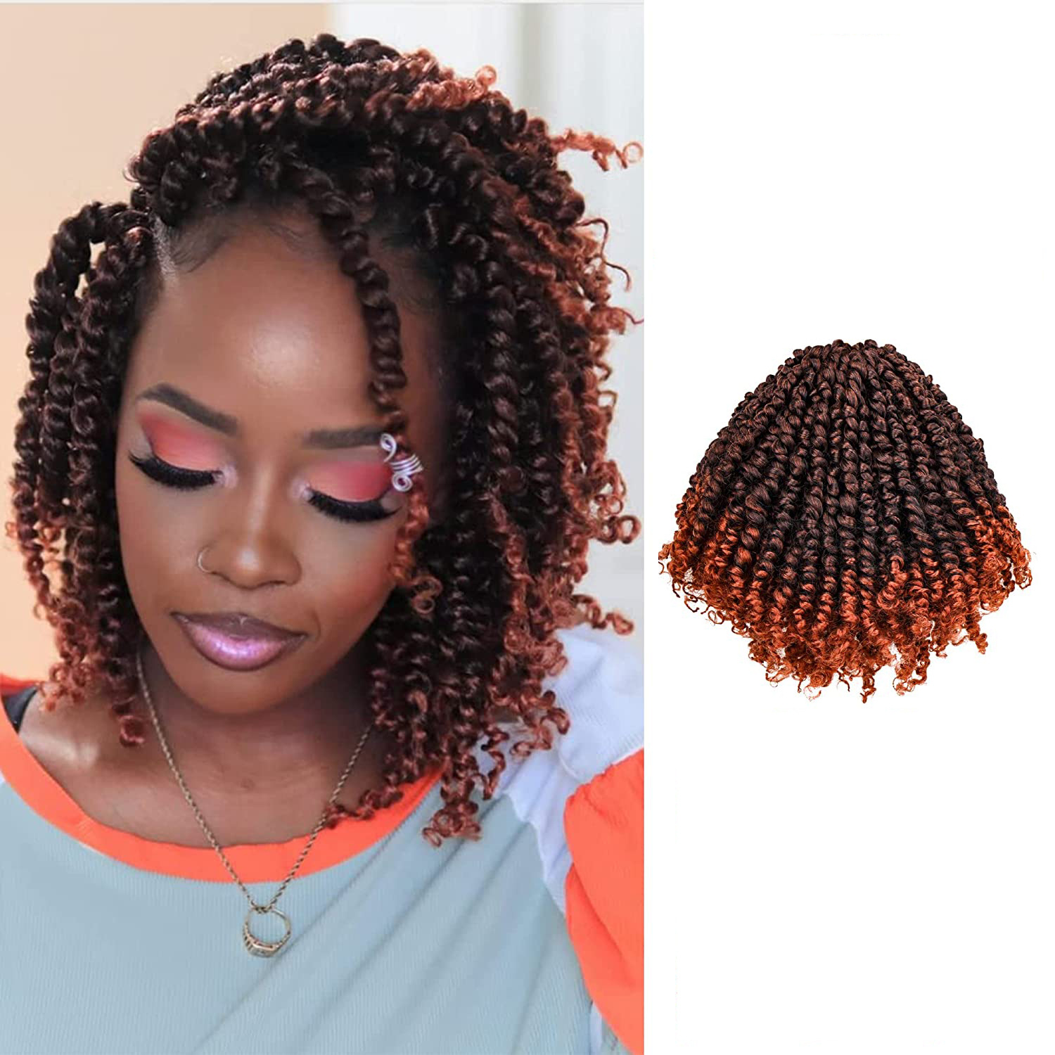 Synthetic hair wig with two braids and dirty braids dirty braids 10 inches butterfly Locs hook needle hair 1 10 inch