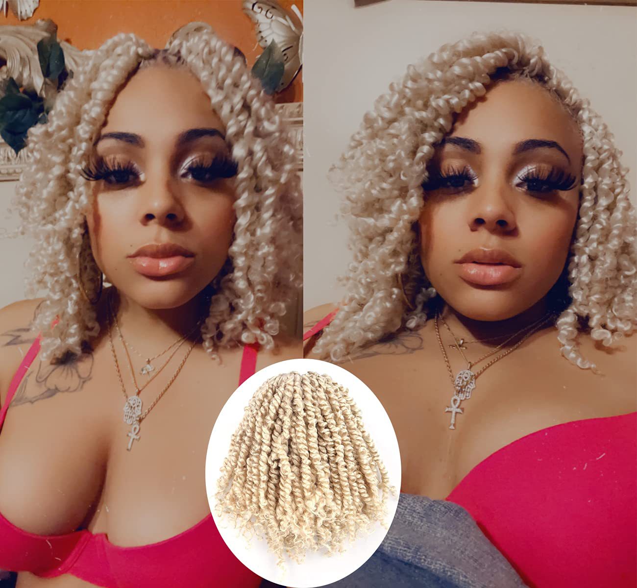 Synthetic hair wig with two braids and dirty braids dirty braids 10 inches butterfly Locs hook needle hair 1 10 inch