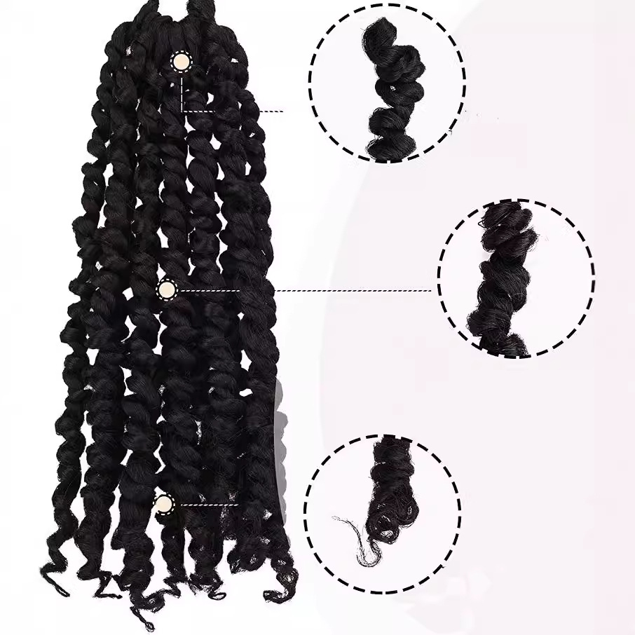 Synthetic hair wig with two braids and dirty braids dirty braids 10 inches butterfly Locs hook needle hair 1 10 inch