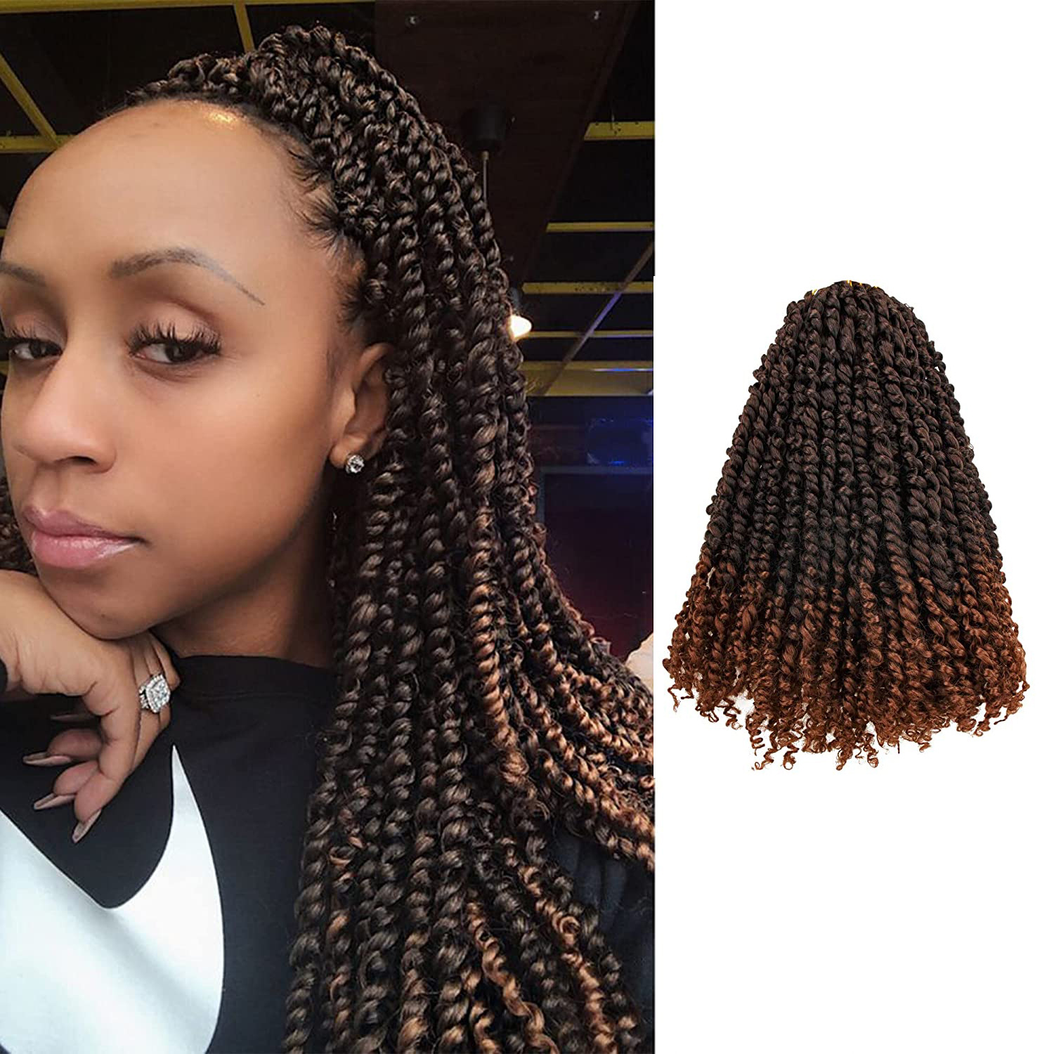 Synthetic hair wig with two braids and dirty braids dirty braids 10 inches butterfly Locs hook needle hair 1 10 inch [分类版本3]