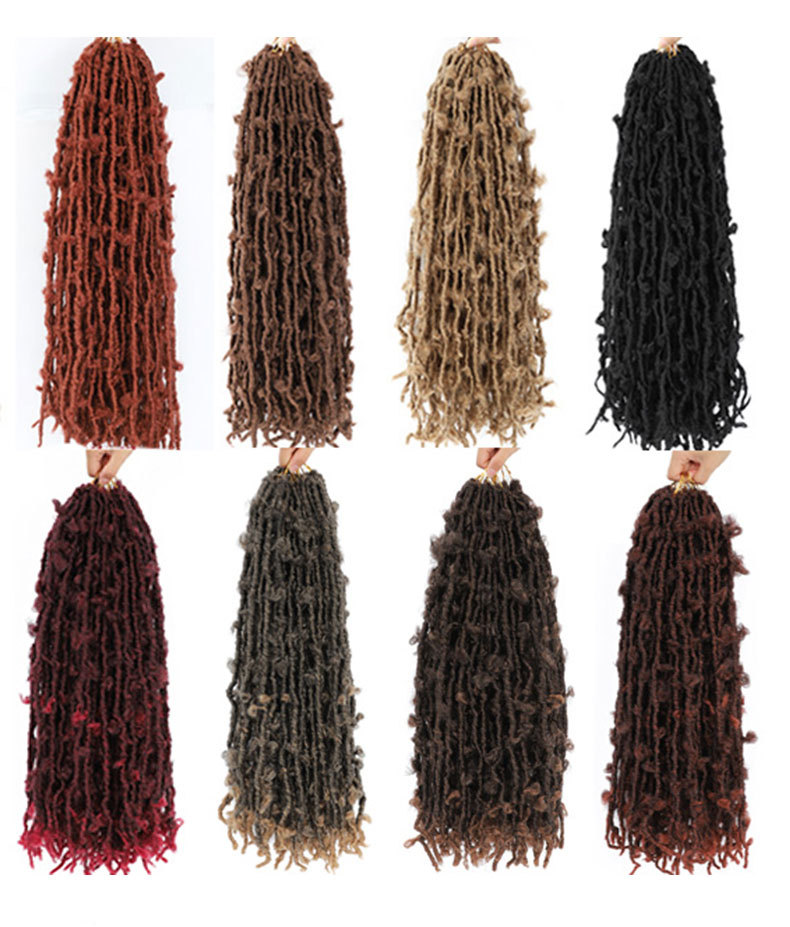 Long Curly Hair Butterfly Locs Crochet Hair Goddess Dirty Braids Synthetic hair Wig 1 B 12 inch