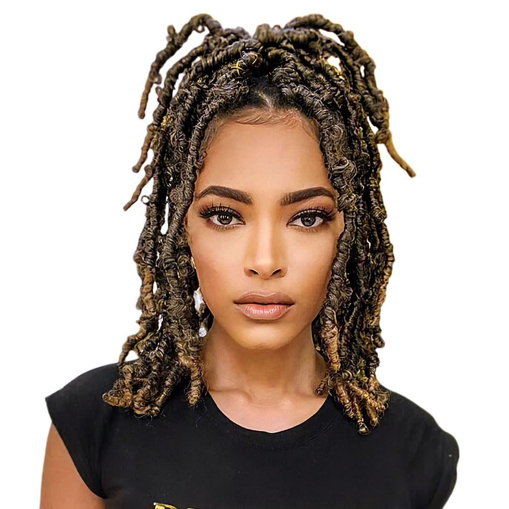 Butterfly Locs Soft Locs Crochet Braids Handmade Prelooped Pretwisted Hair Extension Hair Tresses 1 B 14 inch