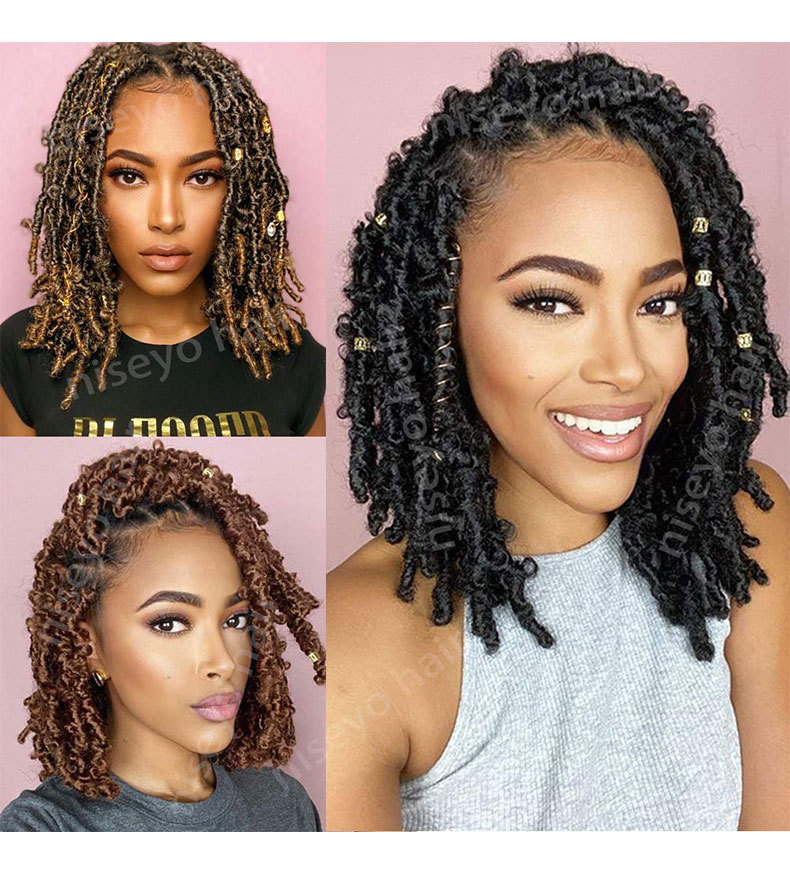 Butterfly Locs Soft Locs Crochet Braids Handmade Prelooped Pretwisted Hair Extension Hair Tresses 1 B 14 inch