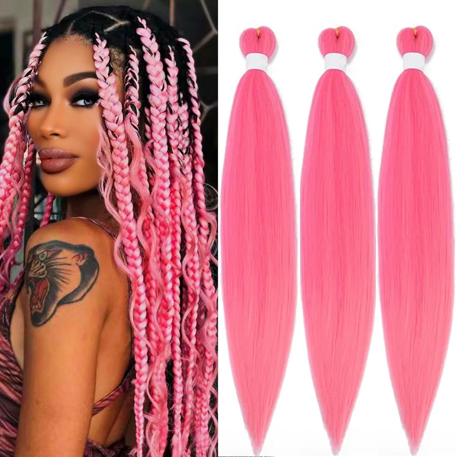 Wholesale Pre-Stretched Braiding Hair Ombre Color Synthetic Extensions EZ Pre-Stretched Braiding Layered End Easy Braids Single 1B 16 inch