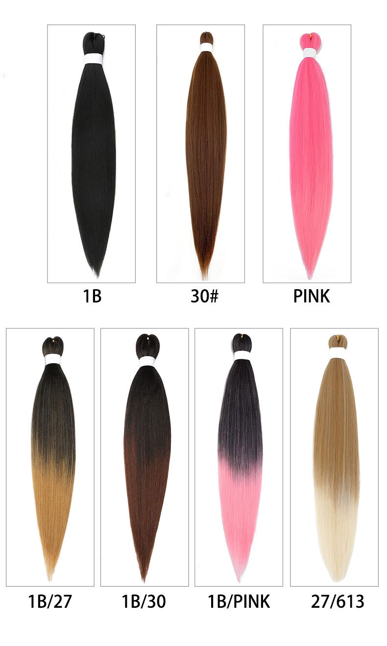 Wholesale Pre-Stretched Braiding Hair Ombre Color Synthetic Extensions EZ Pre-Stretched Braiding Layered End Easy Braids Single 1B 16 inch