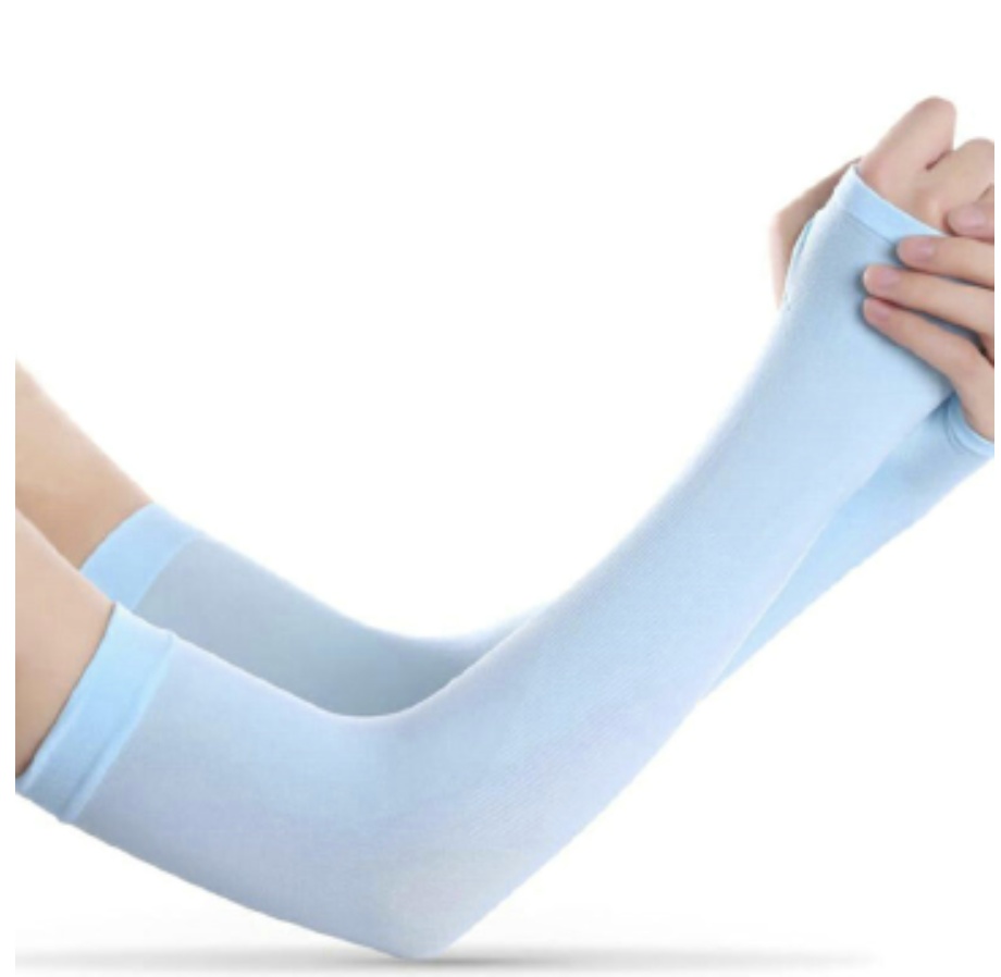 UV Sun Protection Arm Sleeves Cooling Sleeves For Outdoor Sports Basketball Warmers Cuffs Arm Covers Skin Care Gloves Blue One size