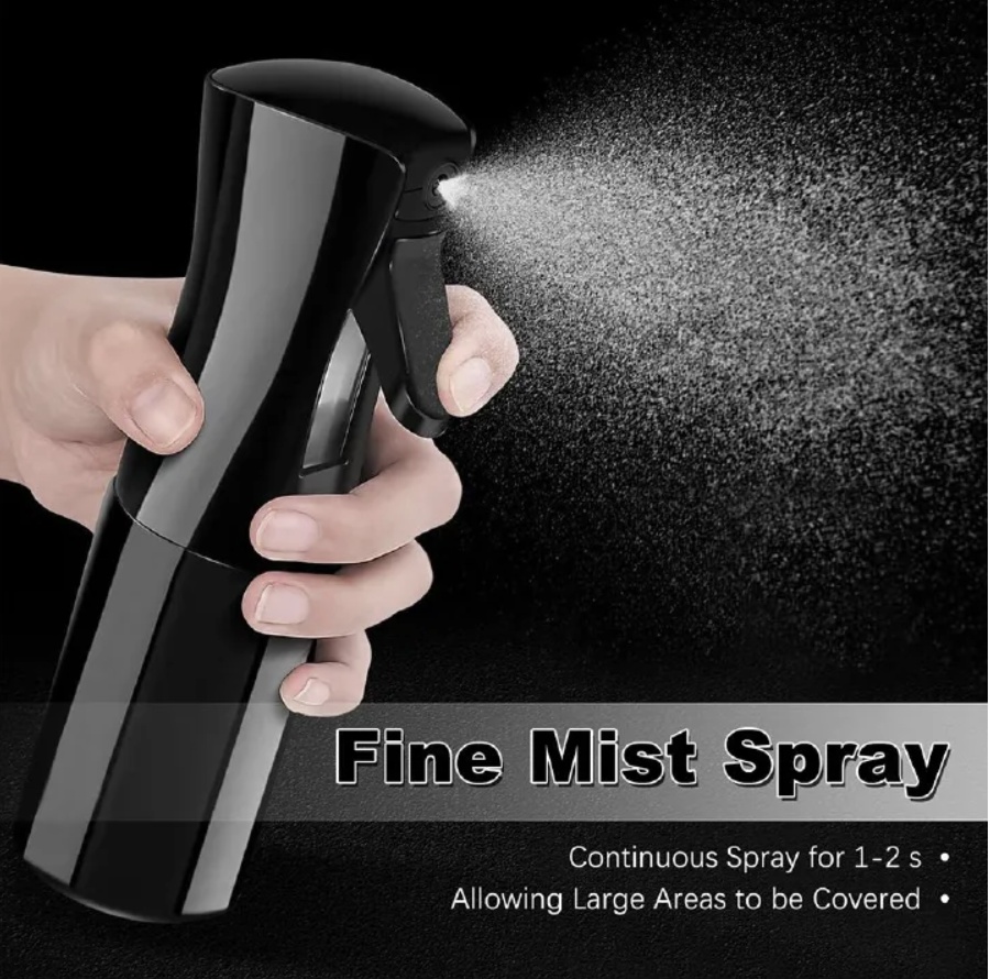 6pcs/Set Portable Spray Refillable Bottles Kit Hair Styling Set Spray Bottle Brush Comb Braiding Tool Rat Tail Comb Edge Control Brush Mist Sprayer For Hair Styling Cleaning Black 6pcs/set