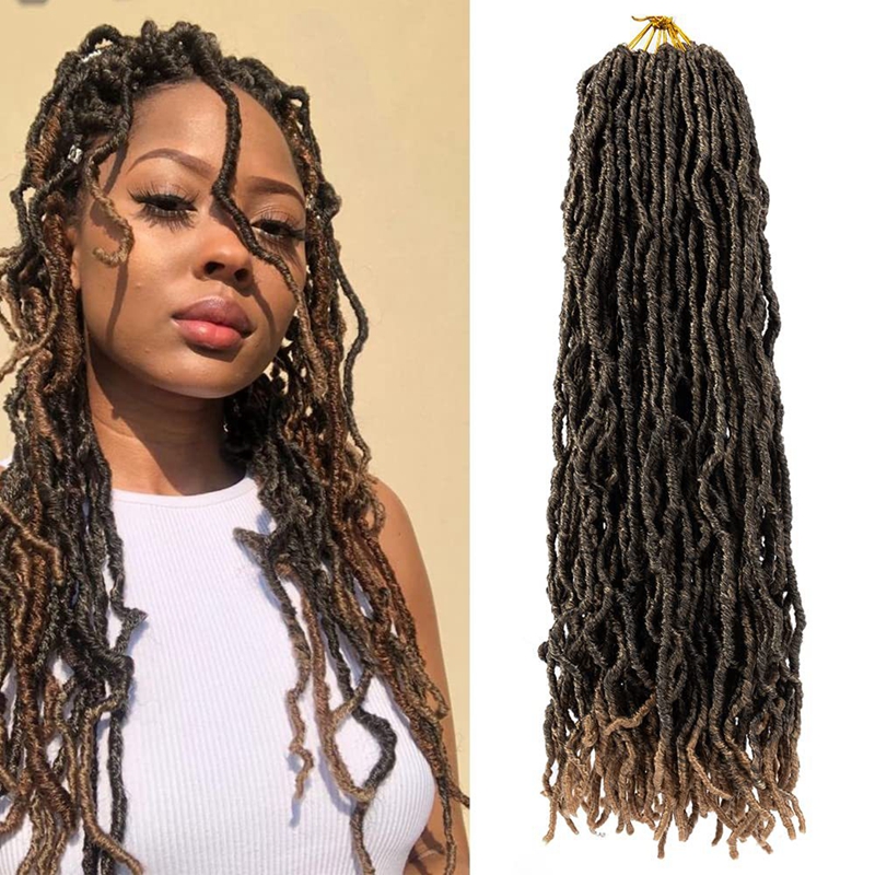 African Dreadlocks Single Weft Synthetic Hair Extension Soft Faux Locs Crochet Hair Pre-Looped Braiding Hair 1B# 14 inch