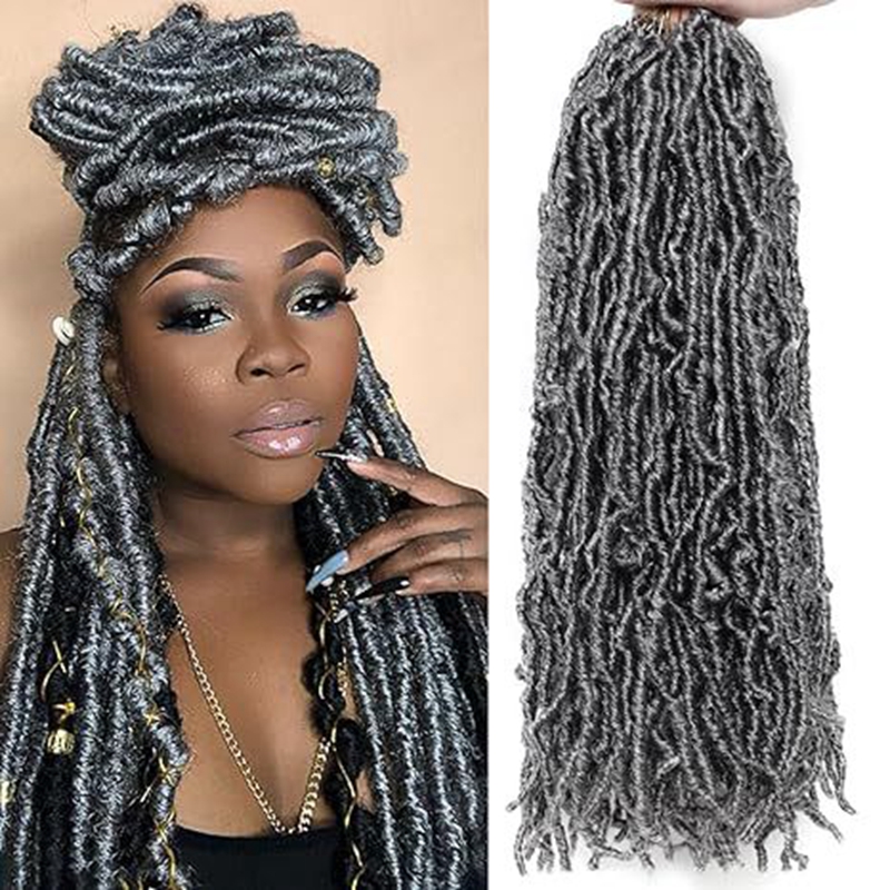 African Dreadlocks Single Weft Synthetic Hair Extension Soft Faux Locs Crochet Hair Pre-Looped Braiding Hair 1B# 14 inch