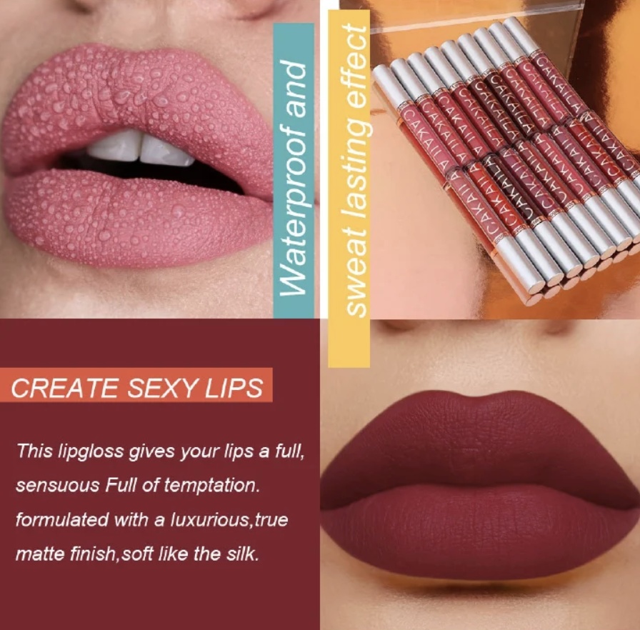 10PCS Lipsticks Set Long Lasting Nonstick Cup Makeup Cosmetics Kit For Girl Women Lipstick Makeup Cosmetics Lips INS Hot 02 10pcs/set