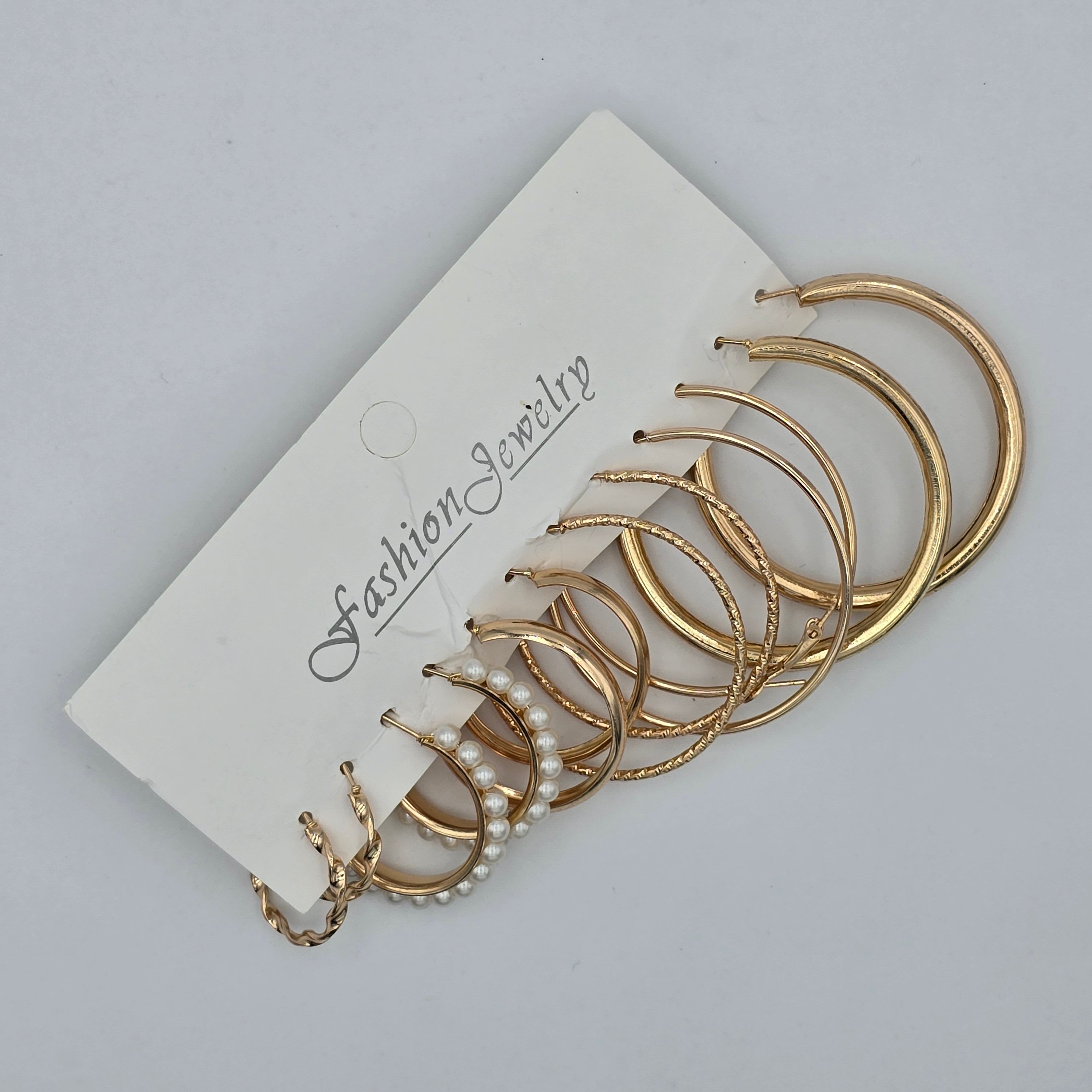 12Pairs/ 24 Pcs Gold Hoop Dangle Stud Earring Set of 6 Stunning Jewelry