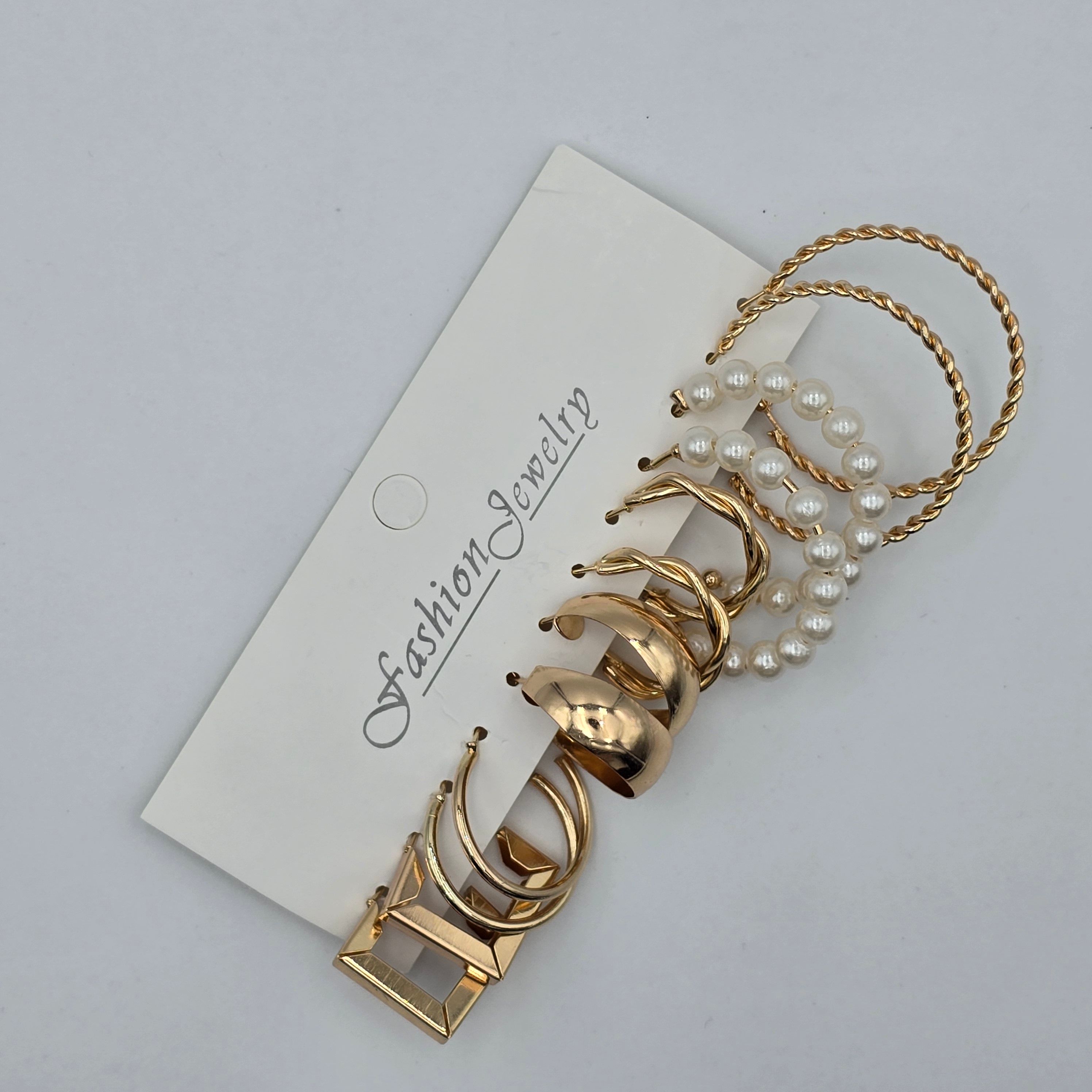 12Pairs/ 24 Pcs Gold Hoop Dangle Stud Earring Set of 6 Stunning Jewelry