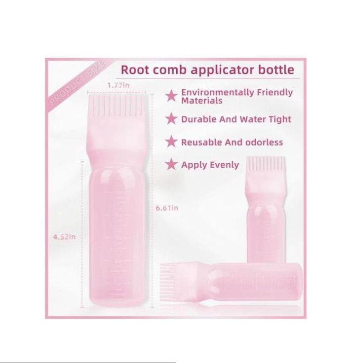 Hair Dye Oil Bottle with Root Comb Applicator