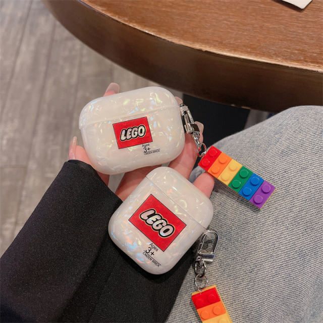 LEGO Shell Grain Earphone Case for Apple Airpods 3 Cute Headphone Cover for airpods pro 1 2 Luxury Cases 999 orders Free Shipping