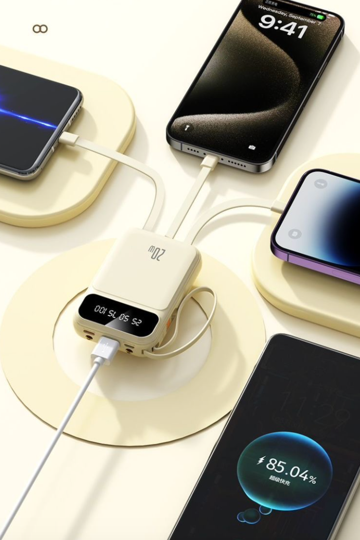 Equipped with 4 lines of 10000 mah power bank large capacity small portable green 10000ma