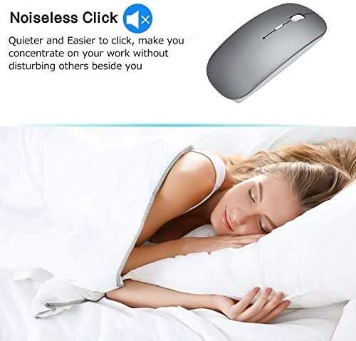 Bluetooth Mouse,Rechargeable Wireless Mouse for MacBook Pro/MacBook Air/Laptop/PC/Mac/iPad pro/Computer,Bluetooth 5.2 + 3.0 +2.4G USB Receiver black Bluetooth 5.2 dual-mode rechargeable sil