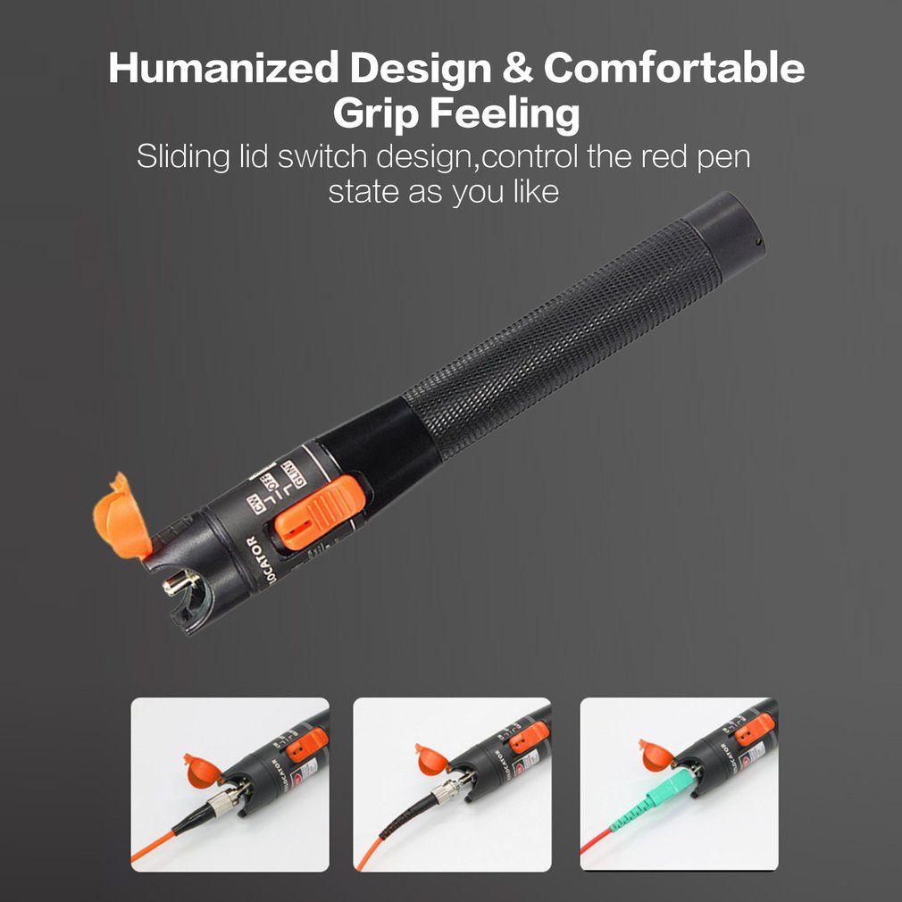 10MW 10KM Visual Fault Locator Fiber Optic Cable Tester Test Equipment Red Light Pen,Optical Fiber Test Pen,Clear Pen