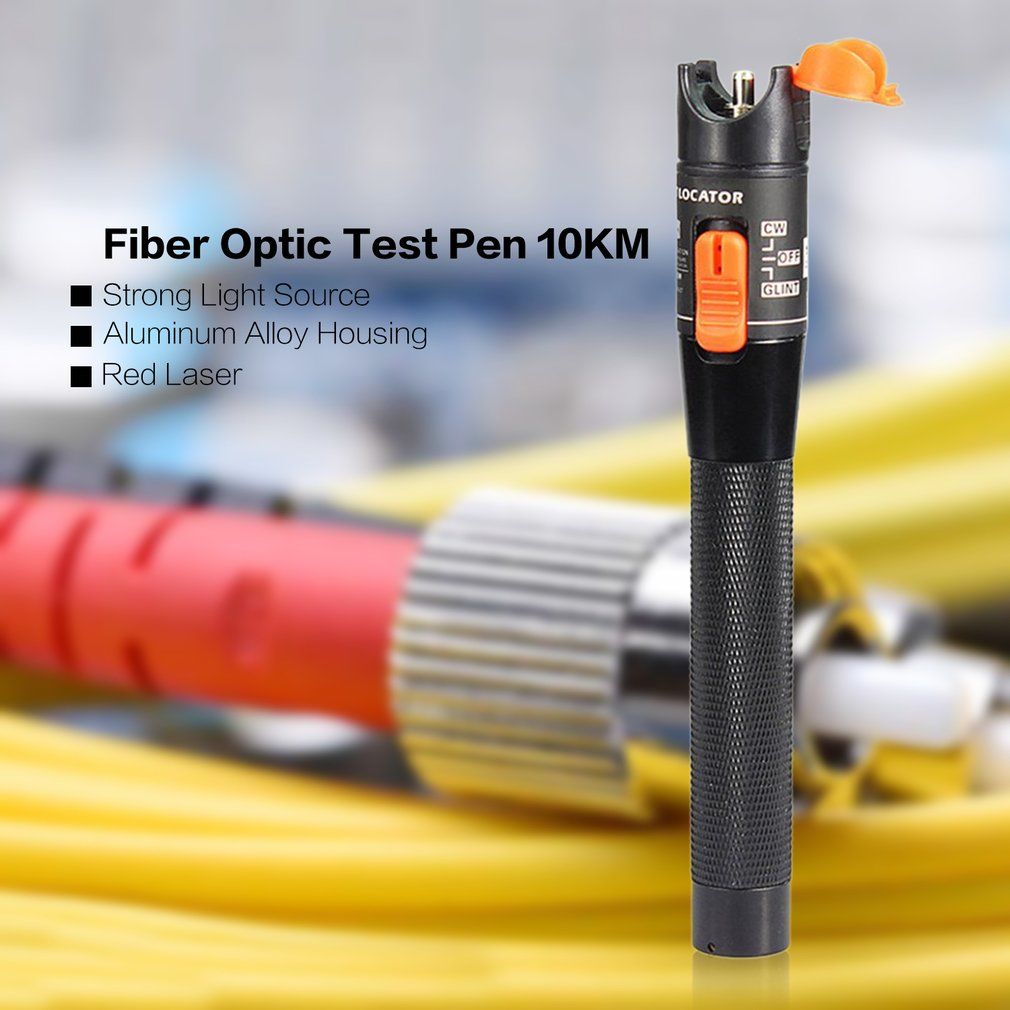 10MW 10KM Visual Fault Locator Fiber Optic Cable Tester Test Equipment Red Light Pen,Optical Fiber Test Pen,Clear Pen