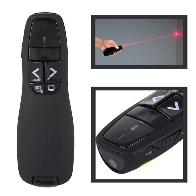 Wireless Presenter Red Light Laser Pointer Pen PPT Presentation 2.4G RF Remote Control Page USB Flip Powerpoint Clicker Receiver
