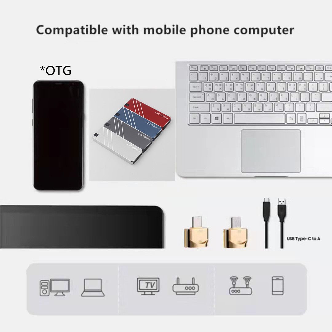 Mini Portable SSD Type-C/USB3.1 External Mobile Solid State Drive High Speed 4TB 8TB 16TB Hard Drive Laptop Hard Drive
