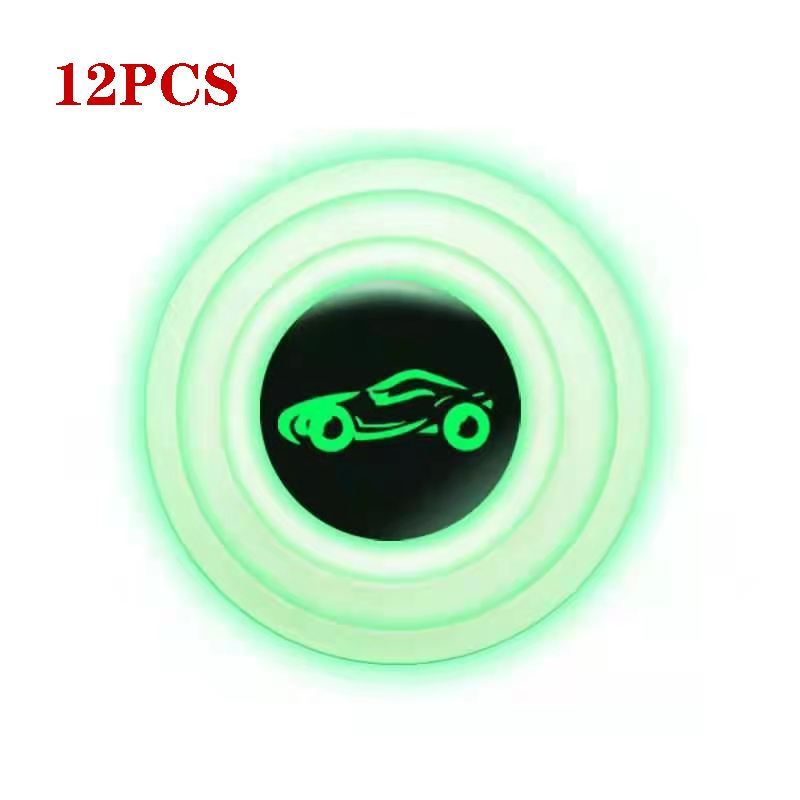 12Pcs Car Door Shockproof Pad Silent Gasket Shock-absorbing Stickers Car Trunk Sound Insulation Pad Thickening Cushion Stickers 12pcs with logo glow one size