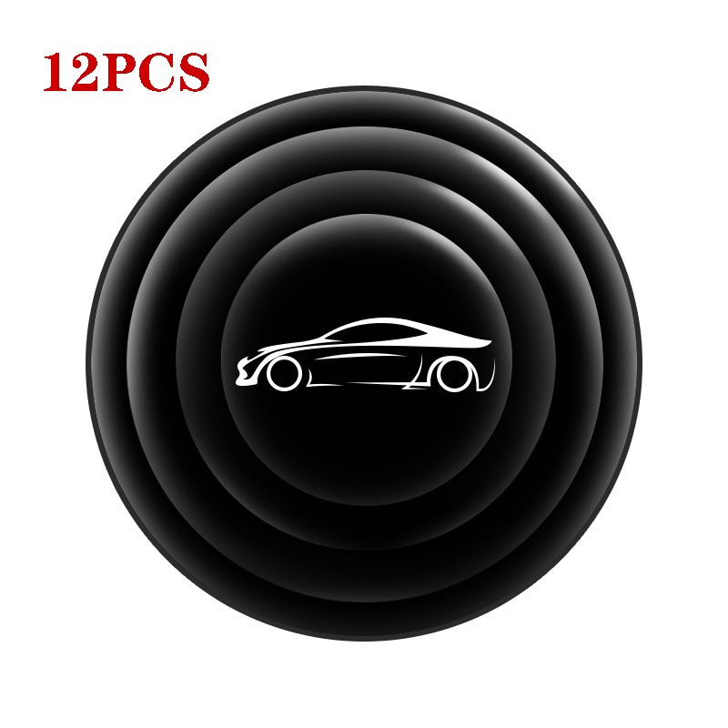 12Pcs Car Door Shockproof Pad Silent Gasket Shock-absorbing Stickers Car Trunk Sound Insulation Pad Thickening Cushion Stickers 12pcs with logo glow one size
