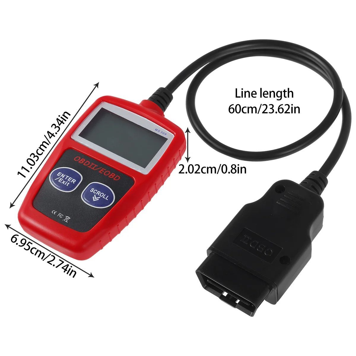 Multifunctional Car Fault Code Reader Accurate Engine Diagnostic Scanner ToolScanner Read & Erase Fault Code View For Peugeot Red one size