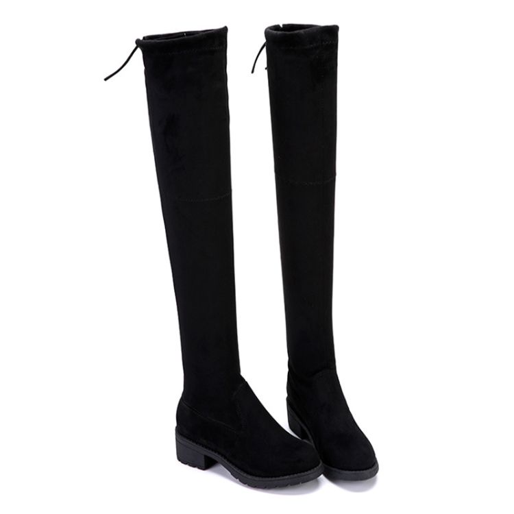 Women's Shoes Boots Over-The-Knee Ladies Shoes Long Boots Women Boots New Edition Boots Show Slim Knee High Elastic Suede Boots for Women Boots For Girl Party Gift Style Boots In Black Fashion
