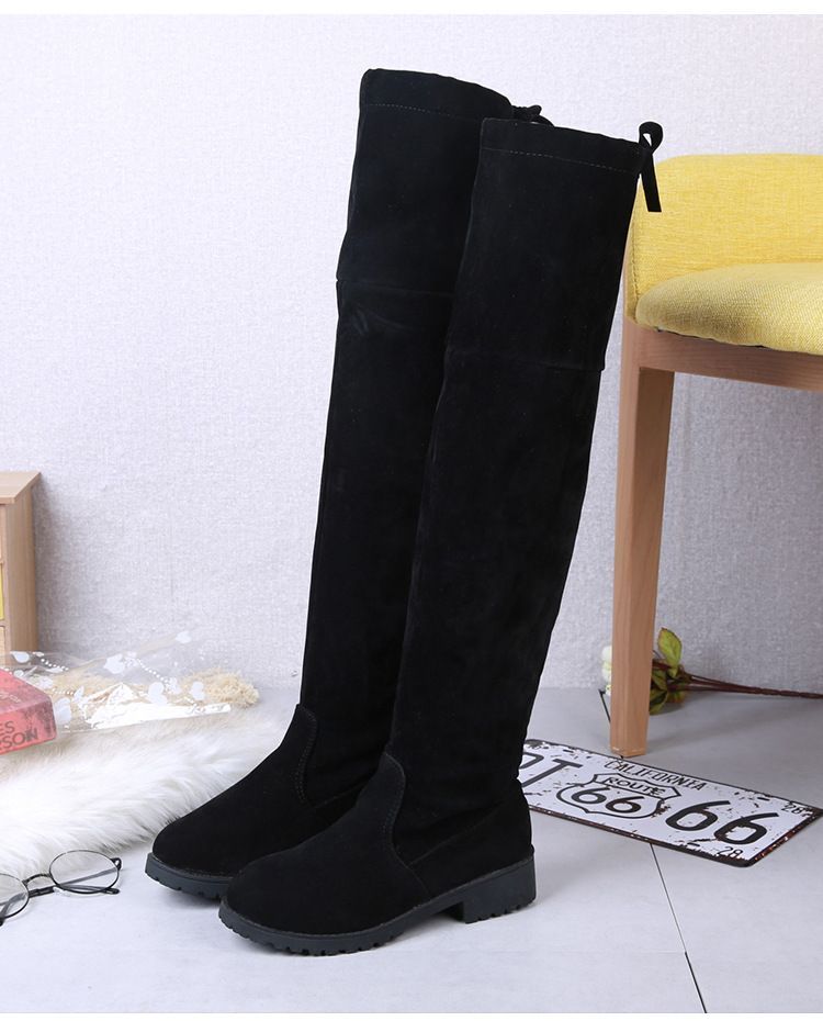 Women's Shoes Boots Over-The-Knee Ladies Shoes Long Boots Women Boots New Edition Boots Show Slim Knee High Elastic Suede Boots for Women Boots For Girl Party Gift Style Boots In Black Fashion