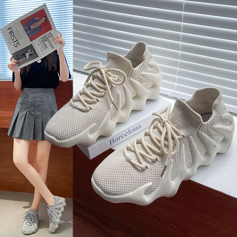 Octopus Women's Shoes Spring New Versatile Mesh Breathable Fly Woven Casual Sports Dad Shoes Trend Versatile