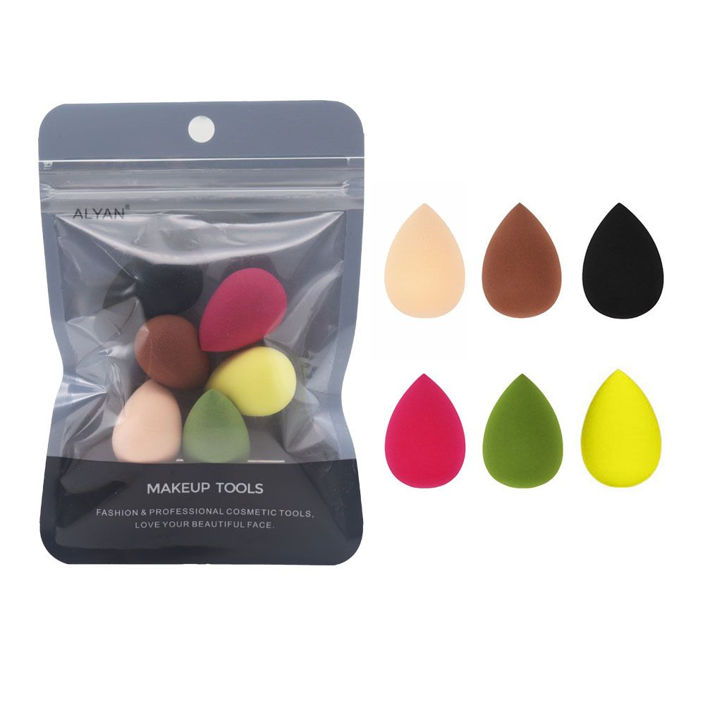 6pcs Mini Makeup Sponge Powder Puff Beauty Sponge for Makeup Concealer Liquid Foundation Face Cosmetic Puff Make Up Sponge Green 6pcs/set