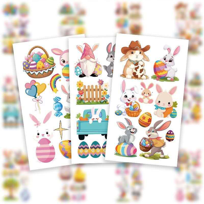 Easter Temporary Tattoos for Kids, Easter Fake Tattoos Stickers Bulk, Easter Basket Stuffers Egg Fillers for Boys and Girls, Easter Gifts for Teens Easter as picture
