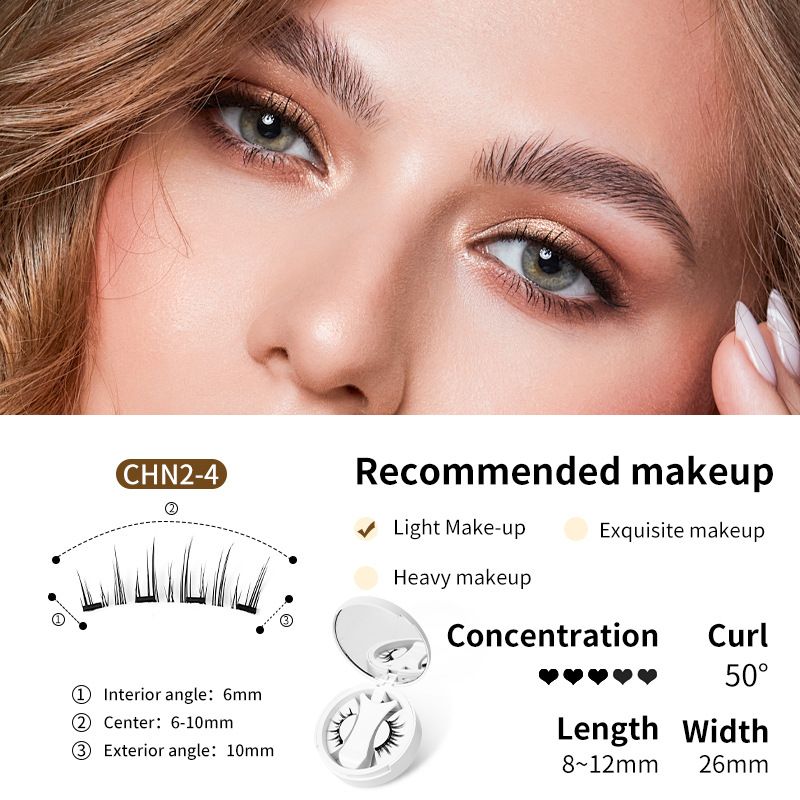 【 Good Item 】 Portable magnetic suction false eyelashes integrated storage box, glue free little devil magnet false eyelashes, natural Style_1 Xiaomi White