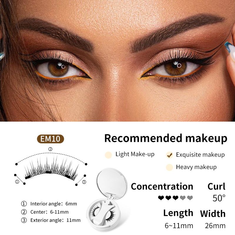【 Good Item 】 Portable magnetic suction false eyelashes integrated storage box, glue free little devil magnet false eyelashes, natural Style_1 Xiaomi White