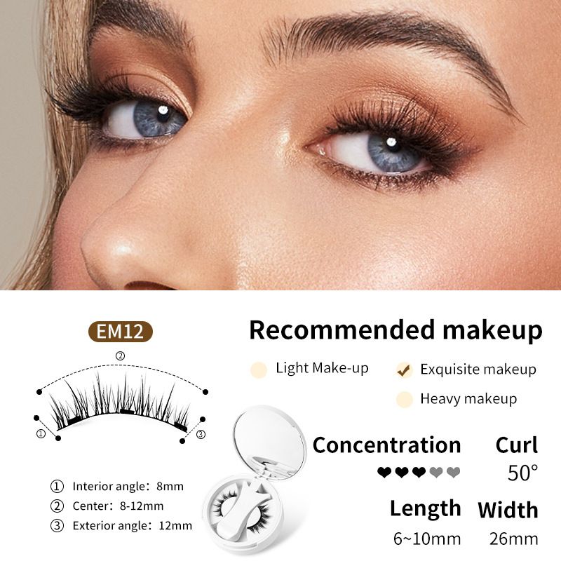 【 Good Item 】 Portable magnetic suction false eyelashes integrated storage box, glue free little devil magnet false eyelashes, natural Style_1 Xiaomi White