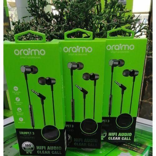 Oraimo earphones.Oraimo Trumpet 3 HIFI E-40 Audio In-ear Earphone With Mic