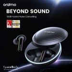 Oraimo SpaceBuds Hybrid ANC True Wireless Earbuds Customized Voice Prompt: 50dB Hybrid ANC Noise Cancellation, Personalized Lighting Effect, Customized Voice Prompts, 40-Hr Long Playtime