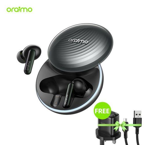 Oraimo SpaceBuds Hybrid ANC True Wireless Earbuds Customized Voice Prompt: 50dB Hybrid ANC Noise Cancellation, Personalized Lighting Effect, Customized Voice Prompts, 40-Hr Long Playtime