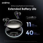 Oraimo SpaceBuds Hybrid ANC True Wireless Earbuds Customized Voice Prompt: 50dB Hybrid ANC Noise Cancellation, Personalized Lighting Effect, Customized Voice Prompts, 40-Hr Long Playtime