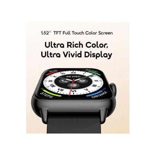Oraimo Watch 6 Nano OSW-807N, 1.52” TFT Full Touch Color Display, IP68 Waterproof, Wireless HD Calling Smart Watch - Black. can withstand power for a long period of time upto 2 weeks standby