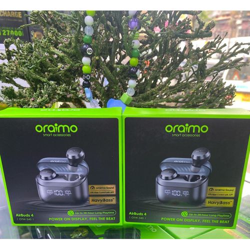 Oraimo AirBuds 4 OTW-340 – True Wireless Earbuds, 38h Playtime, ENC Noise Cancellation, Deep Bass, LED Display, Bluetooth 5.3, USB-C