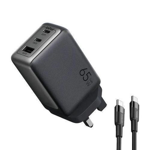 Oraimo HyperGaN 65 65W GaN Wall Charger Kit with 100W CC Cable with a Gan Tech Support Laptop Charging Intelligent Power Distribution & Anti-scratch Texture