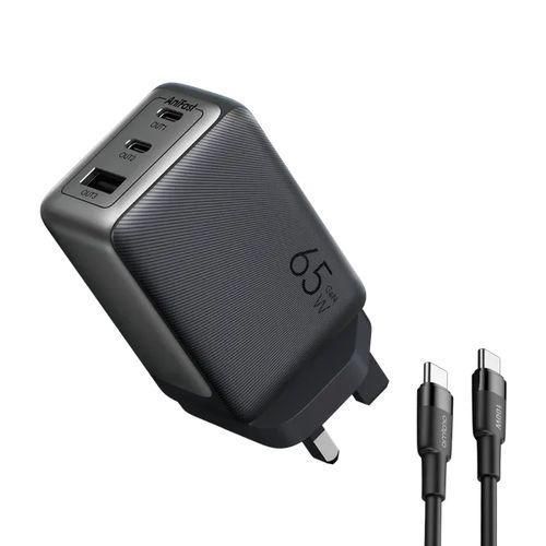 Oraimo HyperGaN 65 65W GaN Wall Charger Kit with 100W CC Cable with a Gan Tech Support Laptop Charging Intelligent Power Distribution & Anti-scratch Texture